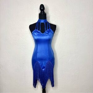 Blue vintage fringe dress